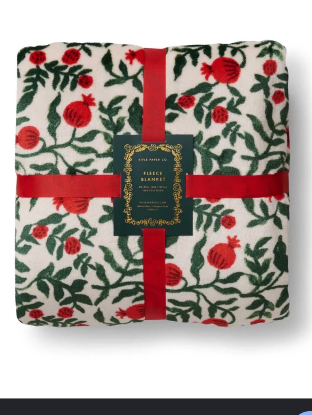 NWT Rifle Paper Co. Fleece Holiday Throw